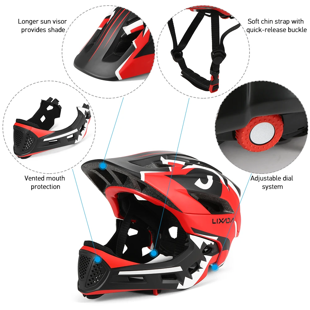 Lixada Kids Detachable Full Face Bike Helmet