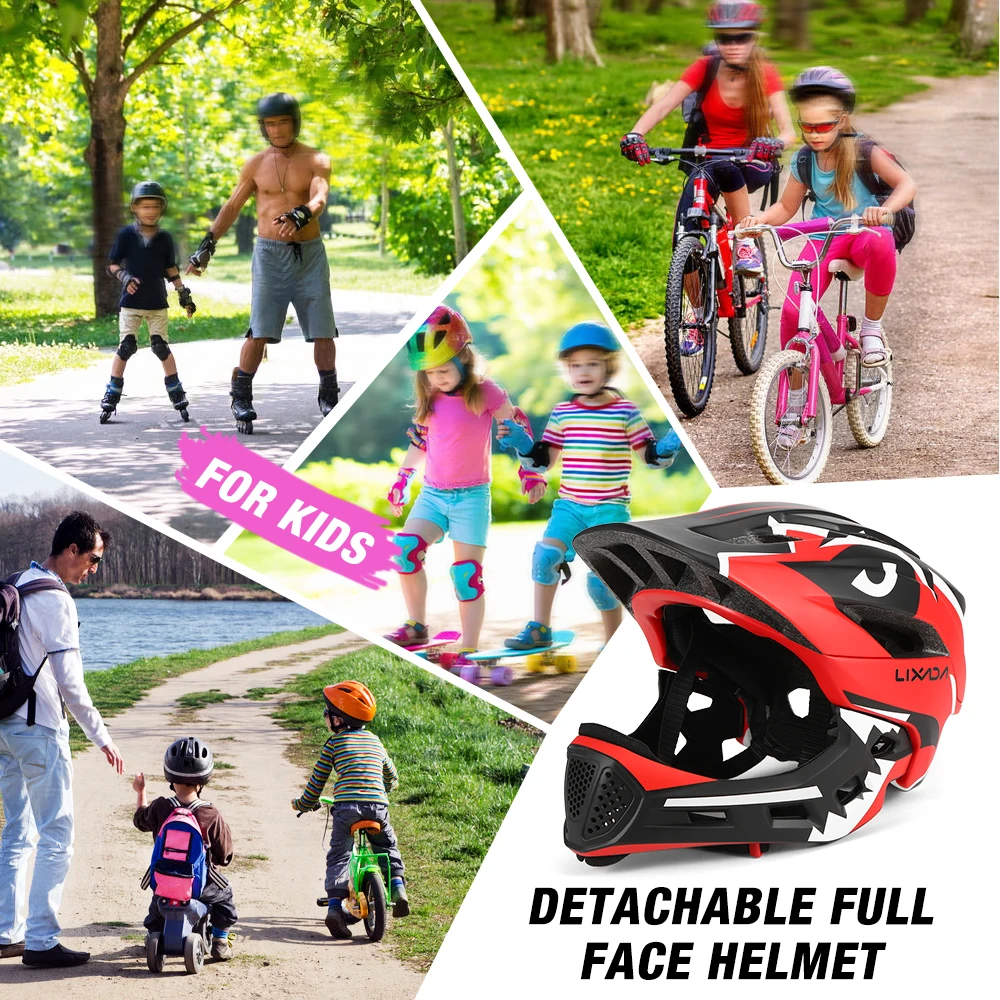 Lixada Kids Detachable Full Face Bike Helmet