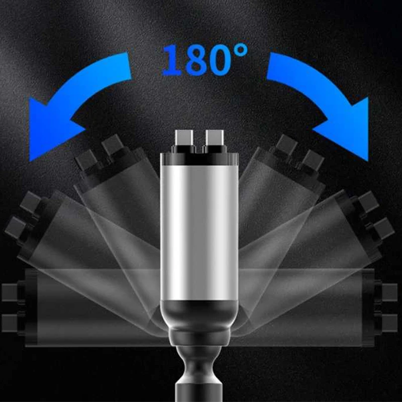 Rotatable 66W Super Fast Car Charger Adapter with Retractable Cable