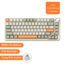 AJAZZ keyboard: Cream Orange - Tri-mode - Flying Fish Switch