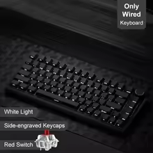 AJAZZ keyboard: Black Side-engraved - Wired - Red Switch