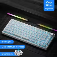 AJAZZ keyboard: White Side-engraved - Wired - Blue Switch
