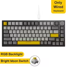 AJAZZ keyboard: Grey Yellow - Wired - Bright Moon Switch