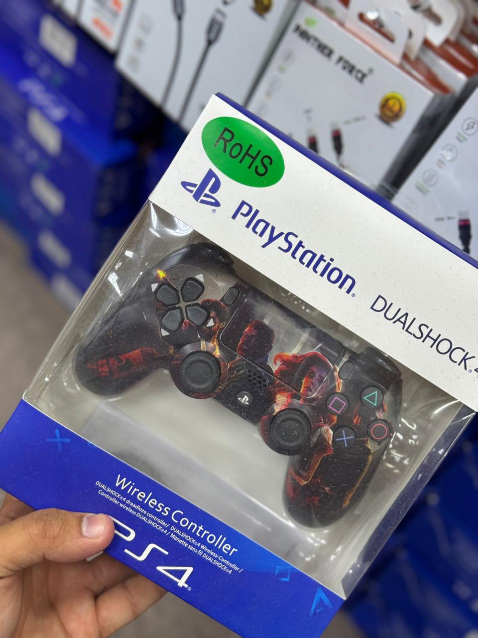 Wireless Controller for PS4 – Dark Action Graphic in supplied packaging