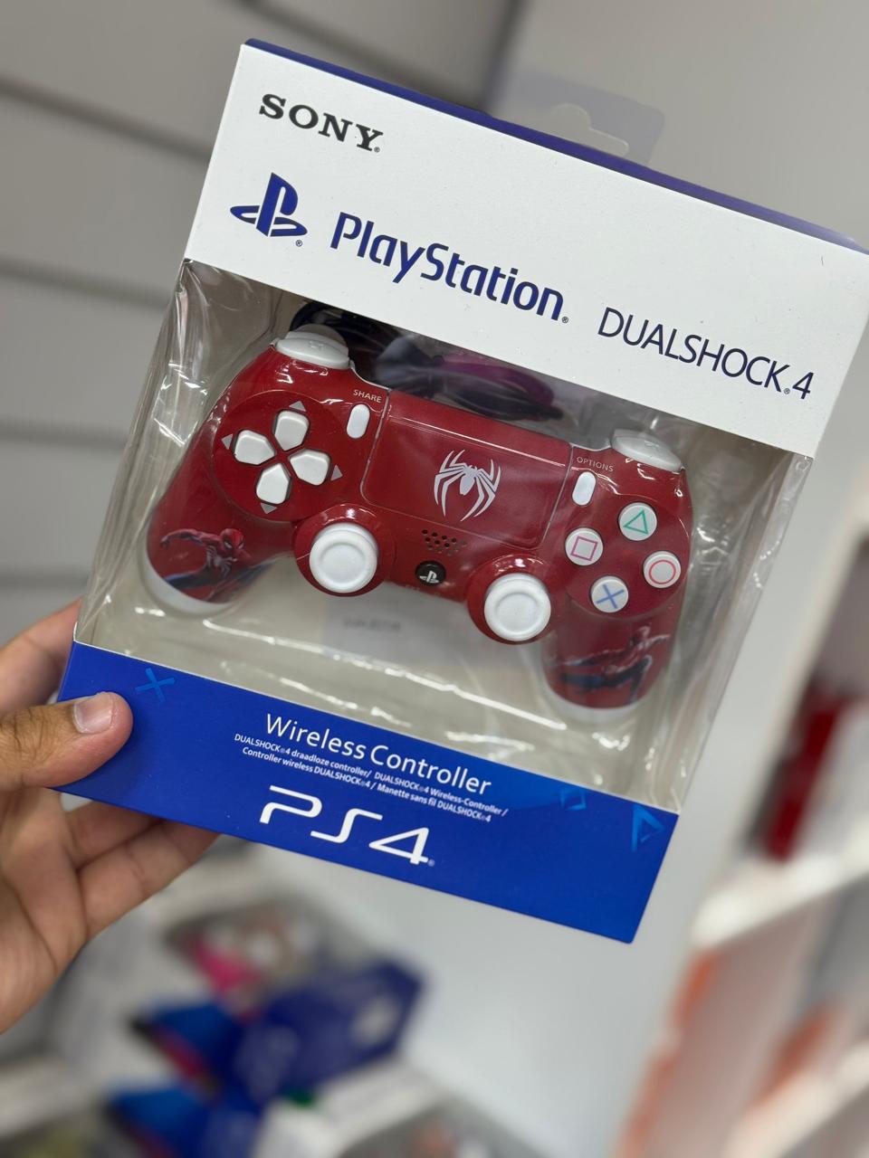 Wireless Controller for PS4 – Red Spider Graphic in supplied packaging