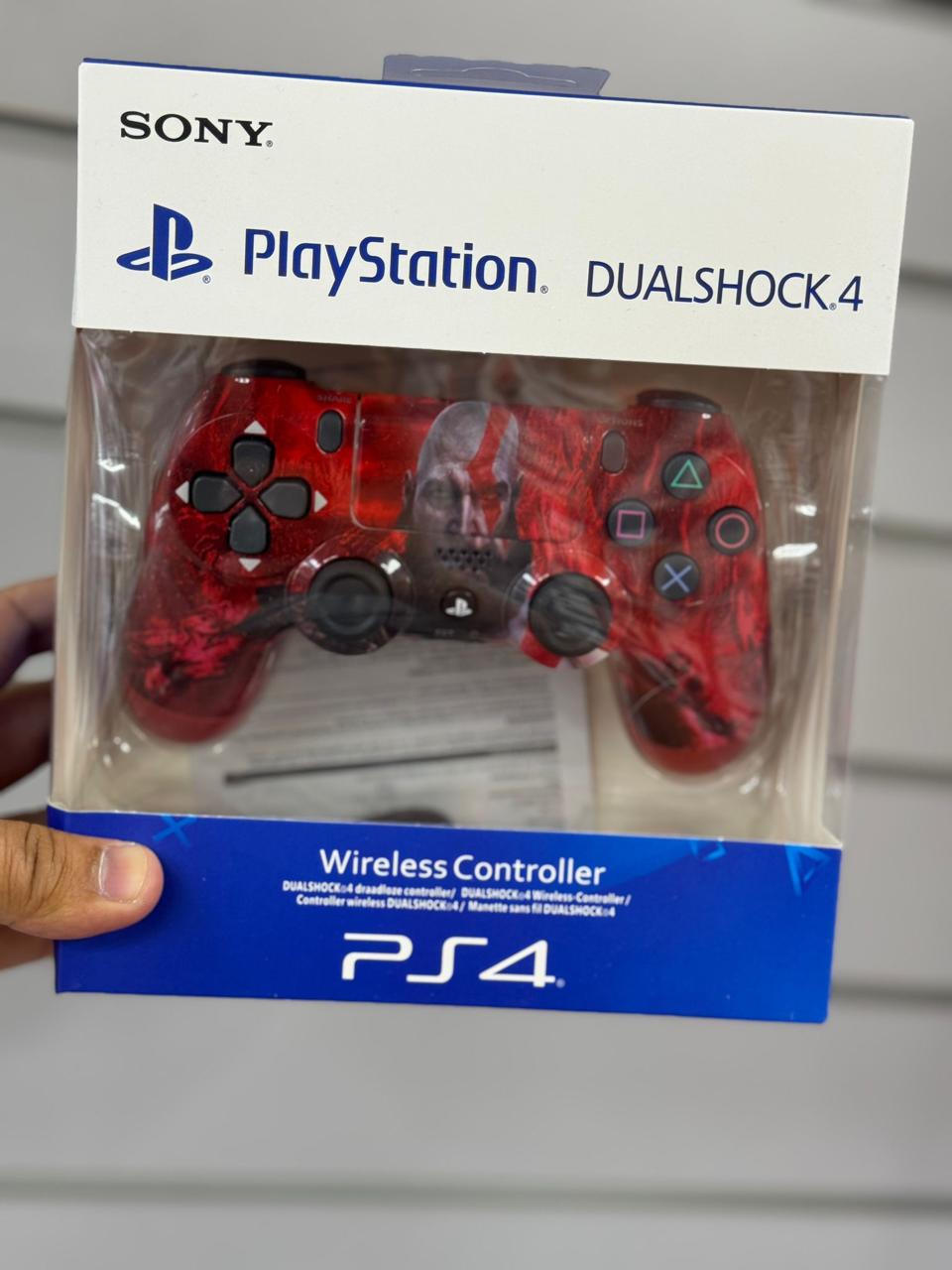 Wireless Controller for PS4 – Red Warrior Graphic in supplied packaging