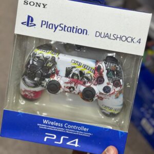 Wireless Controller for PS4 – White Graphic Collage in supplied packaging