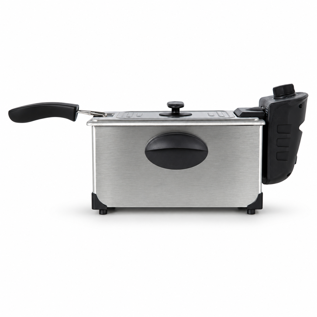 George Home 3L Pro stainless steel deep fat fryer with black handles