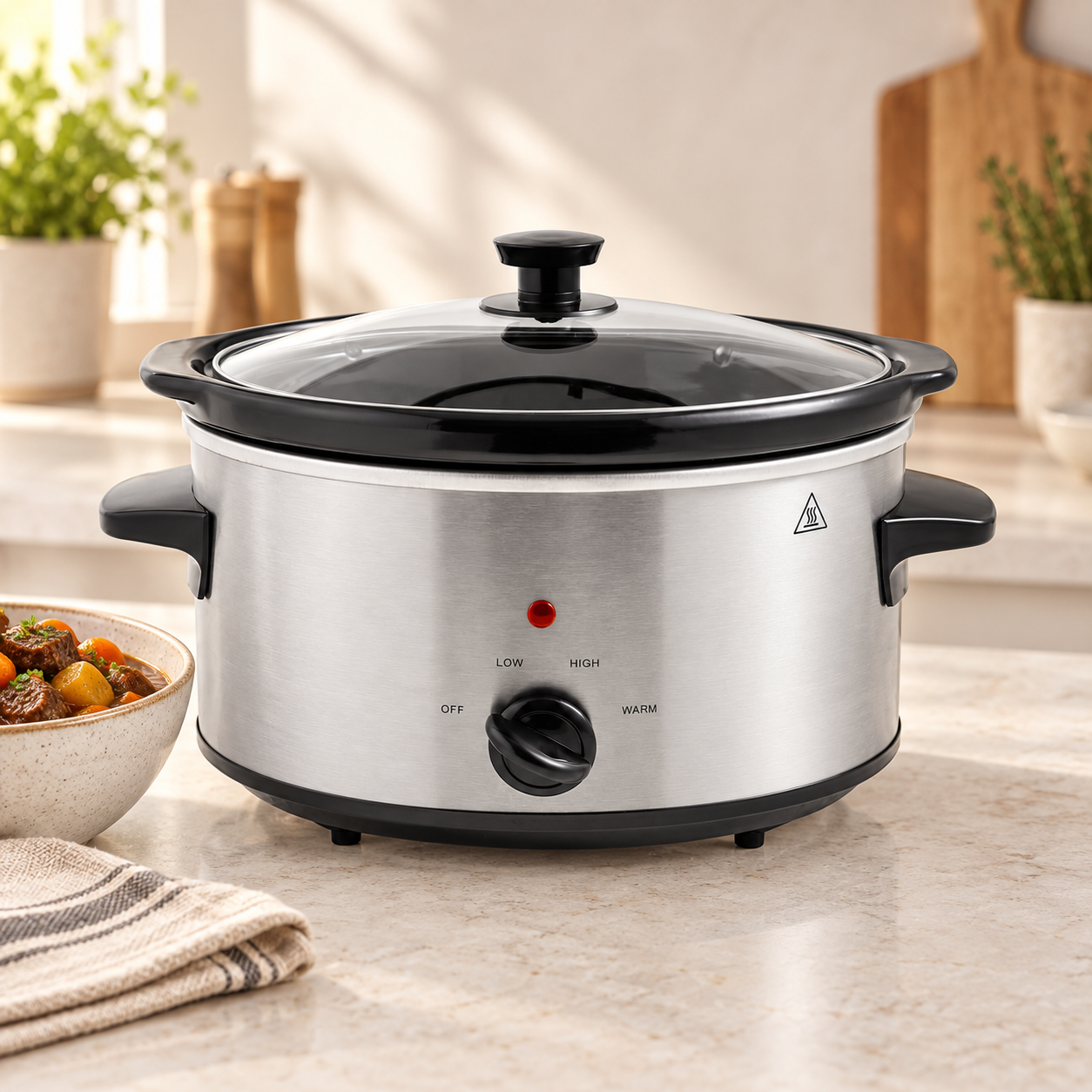 George Home 3L slow cooker in an illustrative kitchen setting