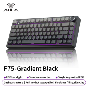 AULA F75 Gradient Black mechanical keyboard with Reaper switches