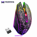 KEBIDUMEI black RGB gaming mouse with Bluetooth and 2.4GHz wireless connectivity